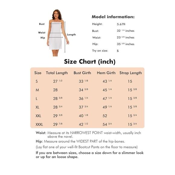 MANCYFIT Women's Full Slips Dress Tube Top Strapless Slips for Under Dresses Inv - Picture 7 of 8